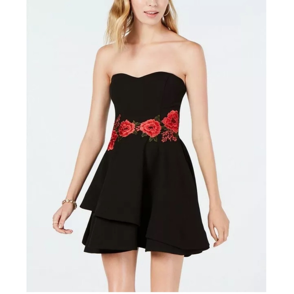 Gorgeous black with embroidery roses dress from dress barn